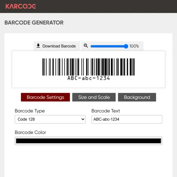 Code 128 Barcode Generator