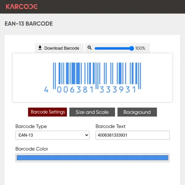 EAN-13 Barcode Generator